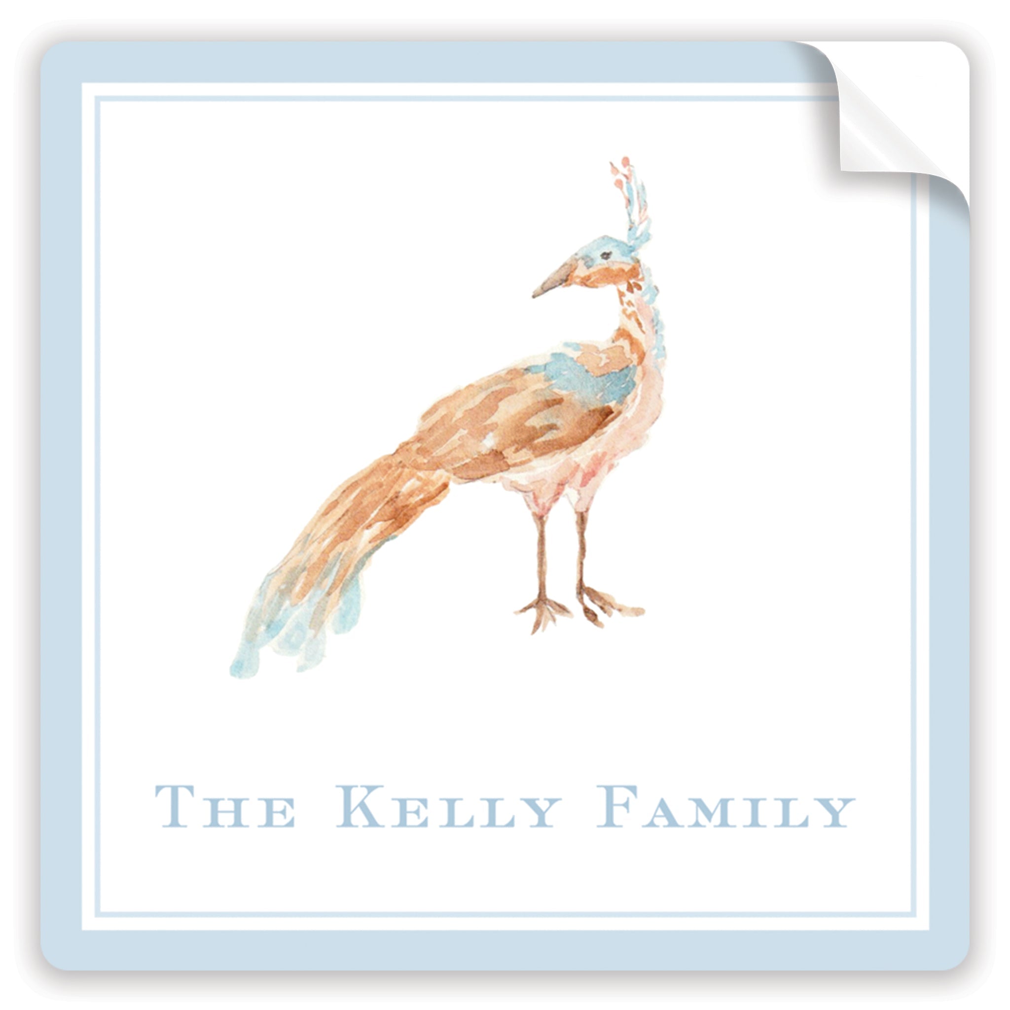 Watercolor Peacock Stickers