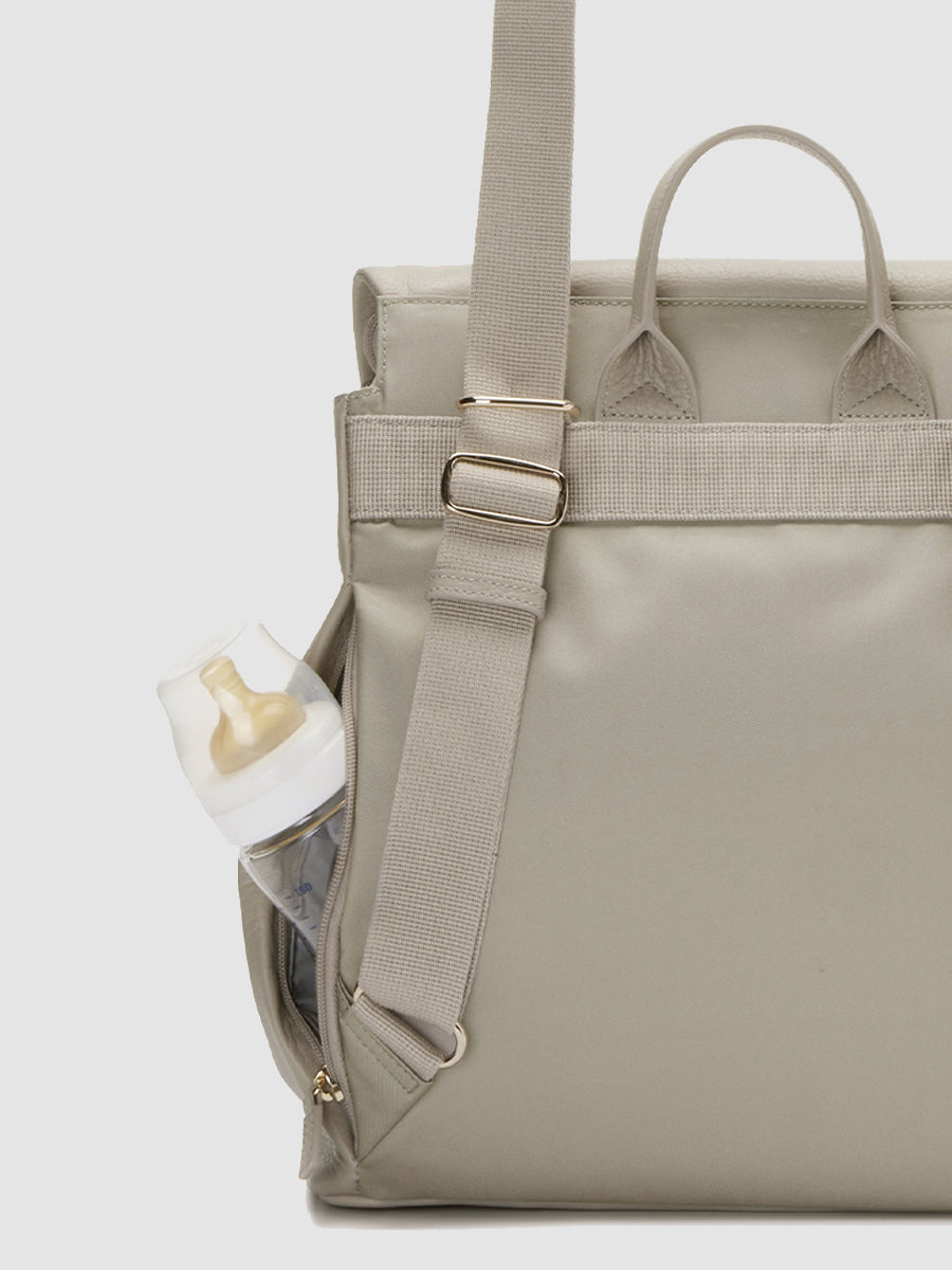 St James Leather Diaper Bag in Taupe