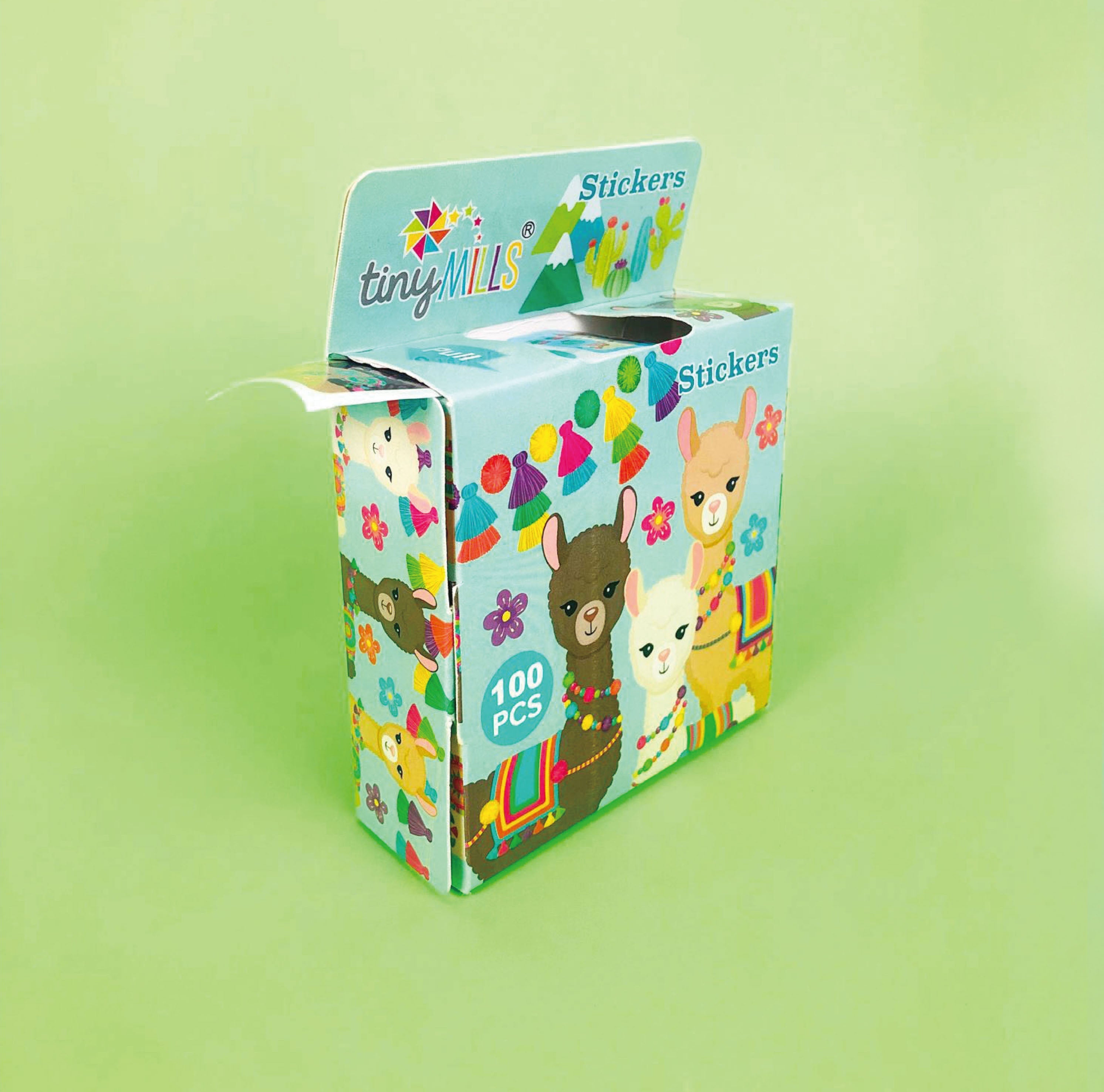 Llamas Alpacas Stickers 100 Stickers/dispenser, Pack Of 1, 6, Or 12 Dispensers
