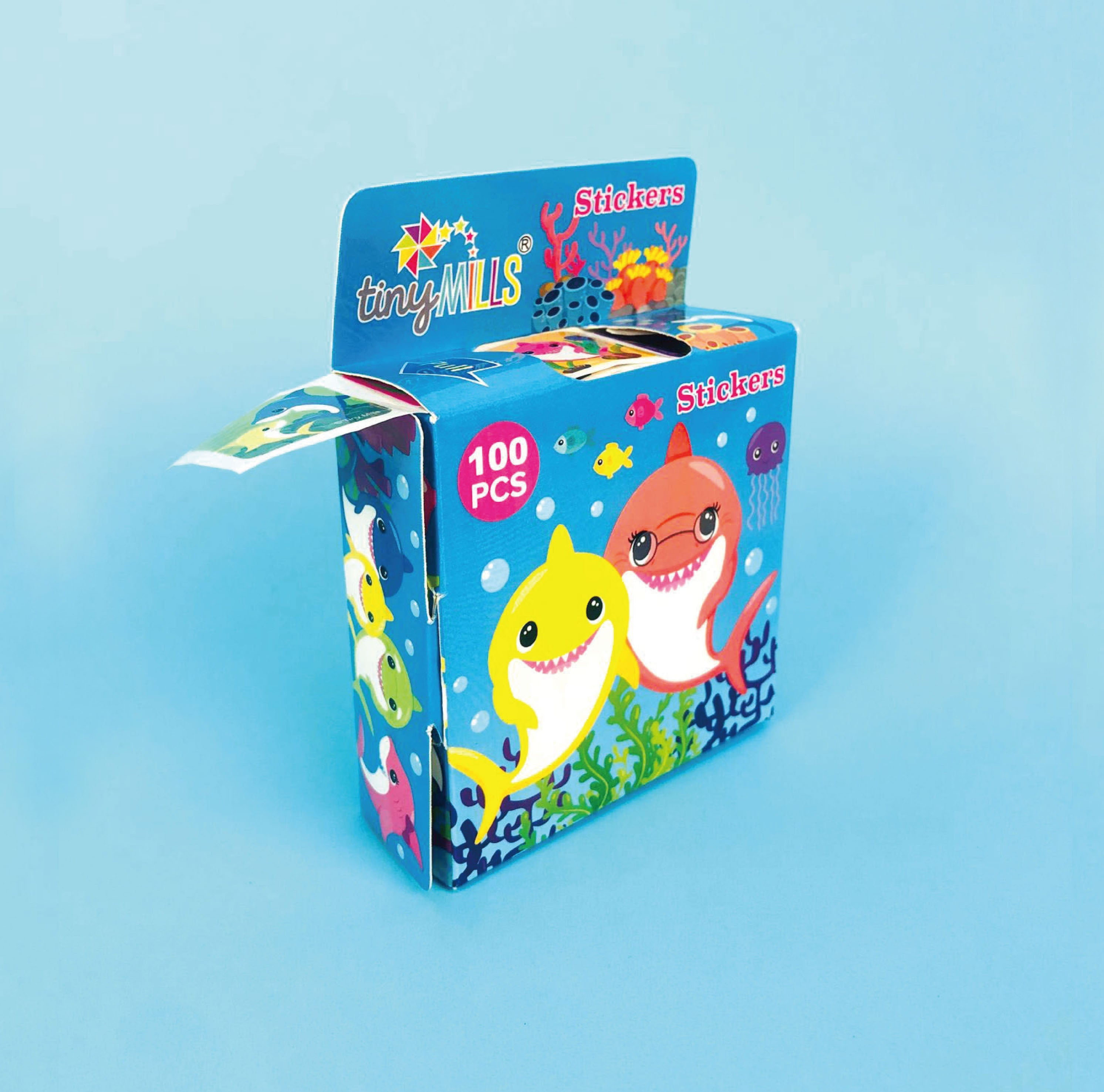 Shark Family Stickers 100 Stickers/dispenser, Pack Of 1, 6, 12 Dispensers