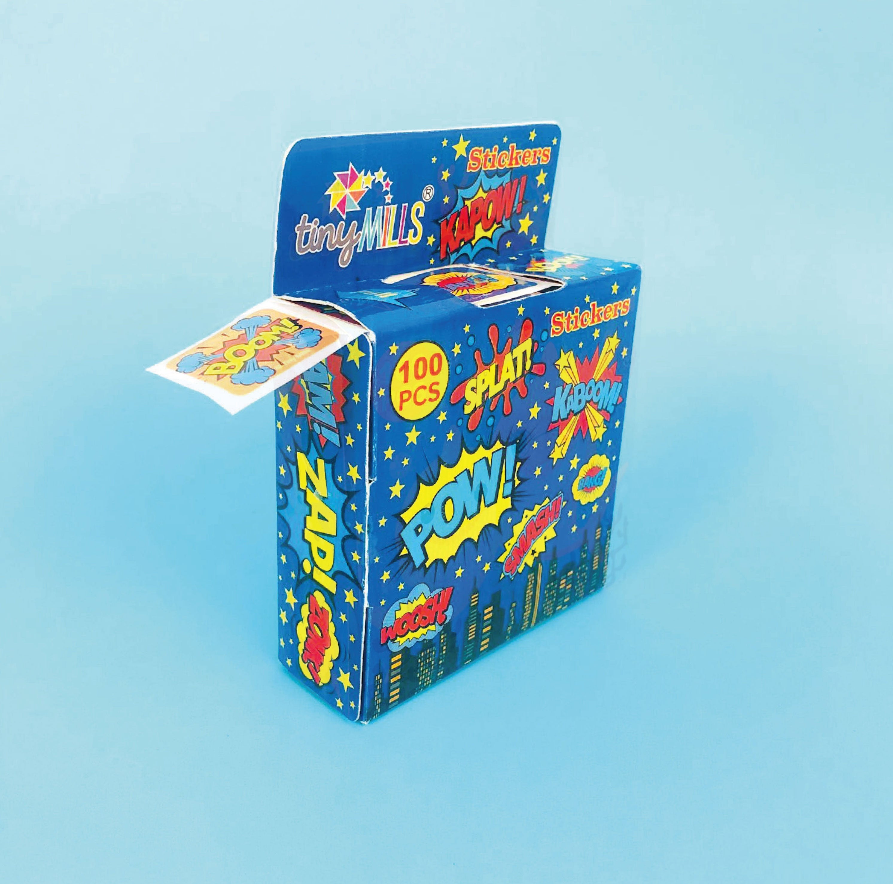 Superhero Stickers 100 Stickers/dispenser, Pack Of 1, 6 Or 12 Dispensers