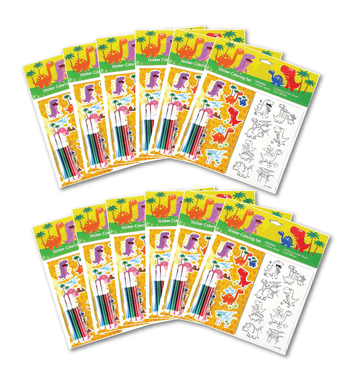 Dinosaurs Color-in Sticker Set With Markers