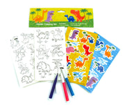 Dinosaurs Color-in Sticker Set With Markers