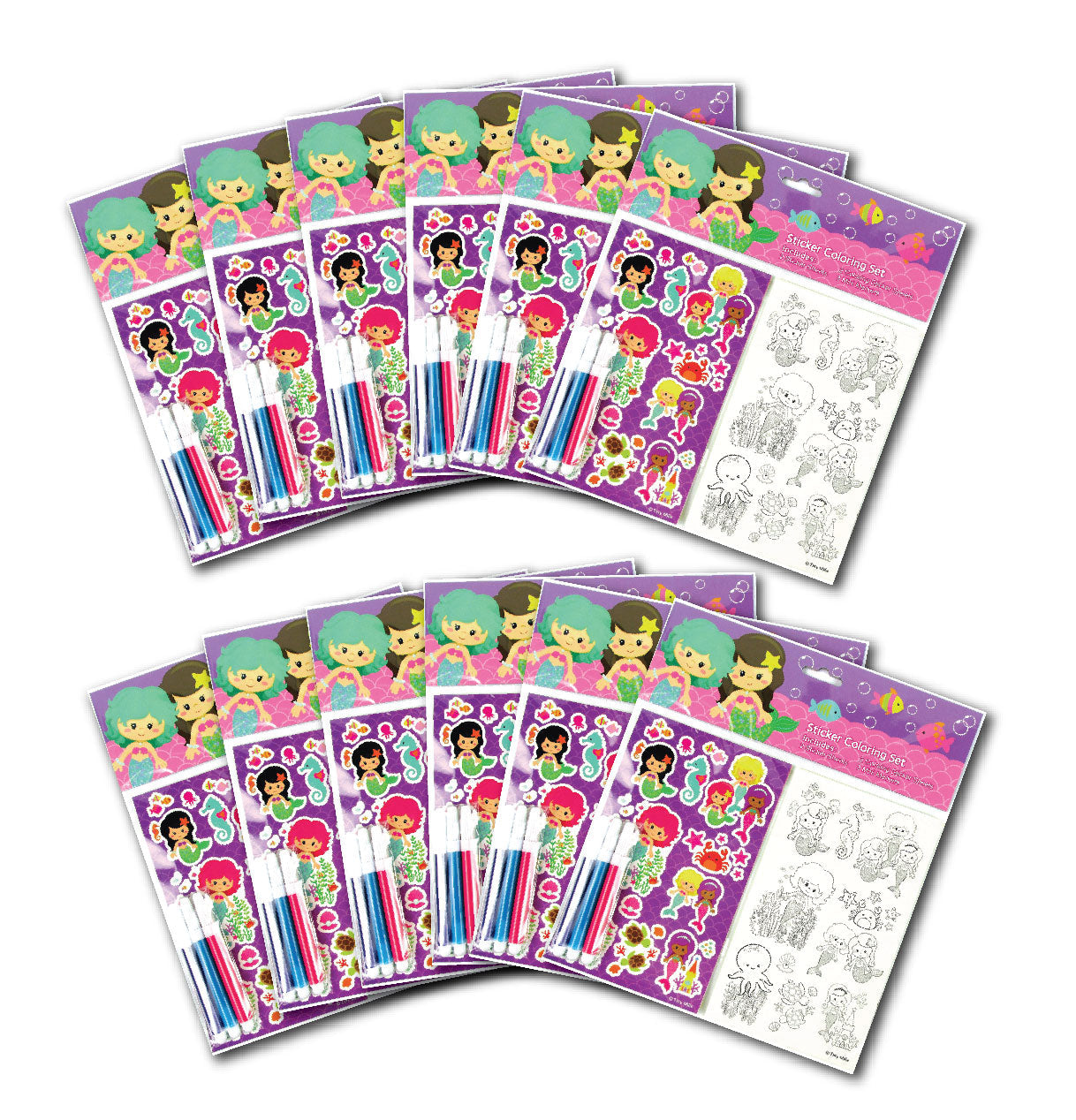 Mermaids Color-in Sticker Set With Markers