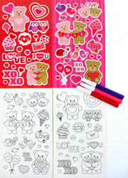 Valentine's Day Color-in Sticker Set With Markers