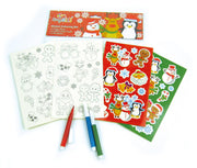 Christmas Holidays Color-in Sticker Set With Markers