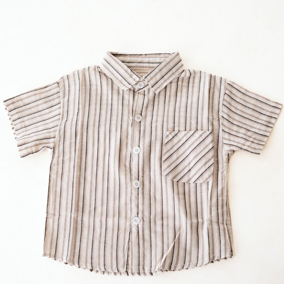 Gray Striped Button-up - Child