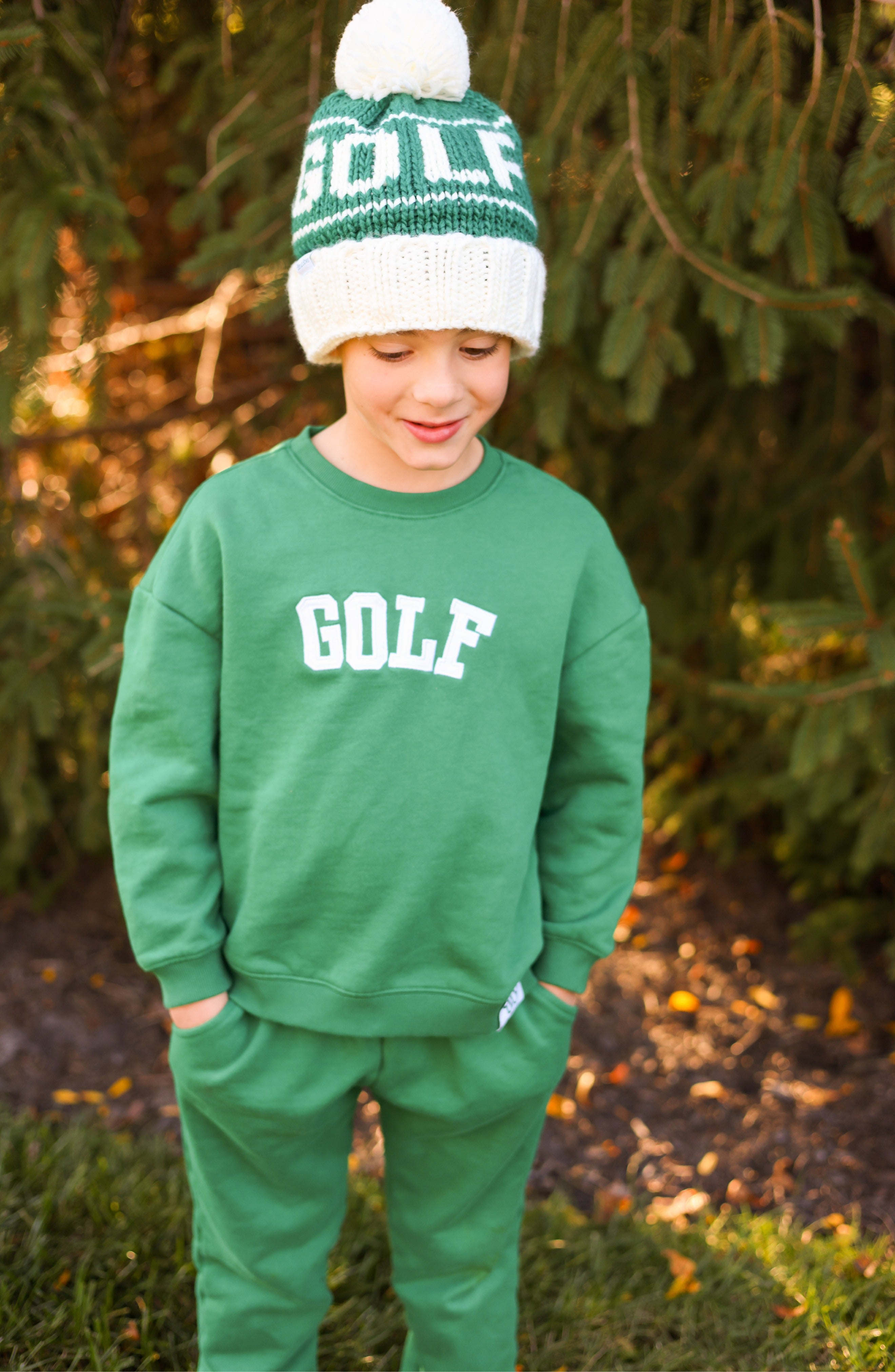 Golf Bobble Hat, Green