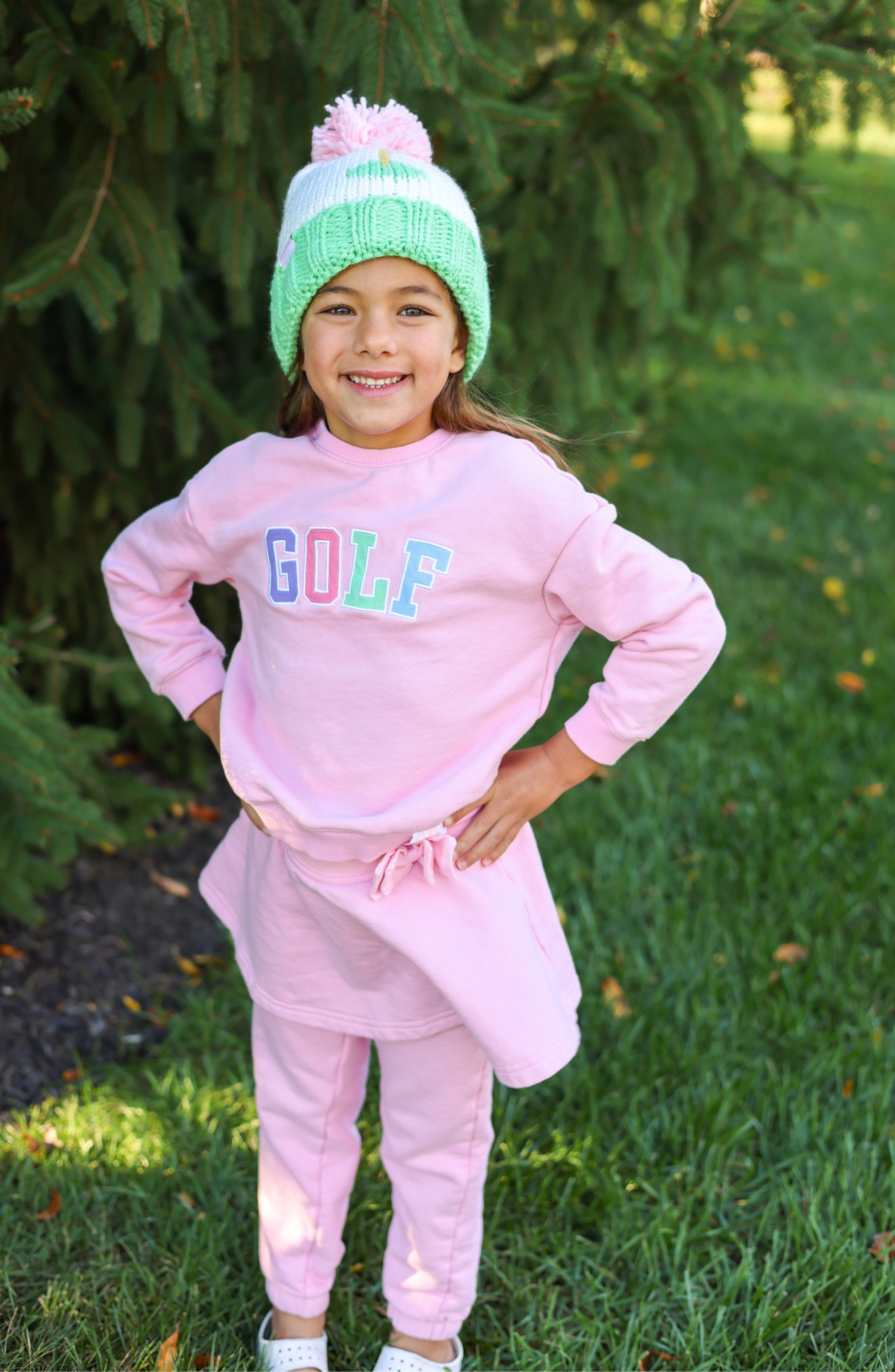 Golf Flag Bobble Hat, Pink