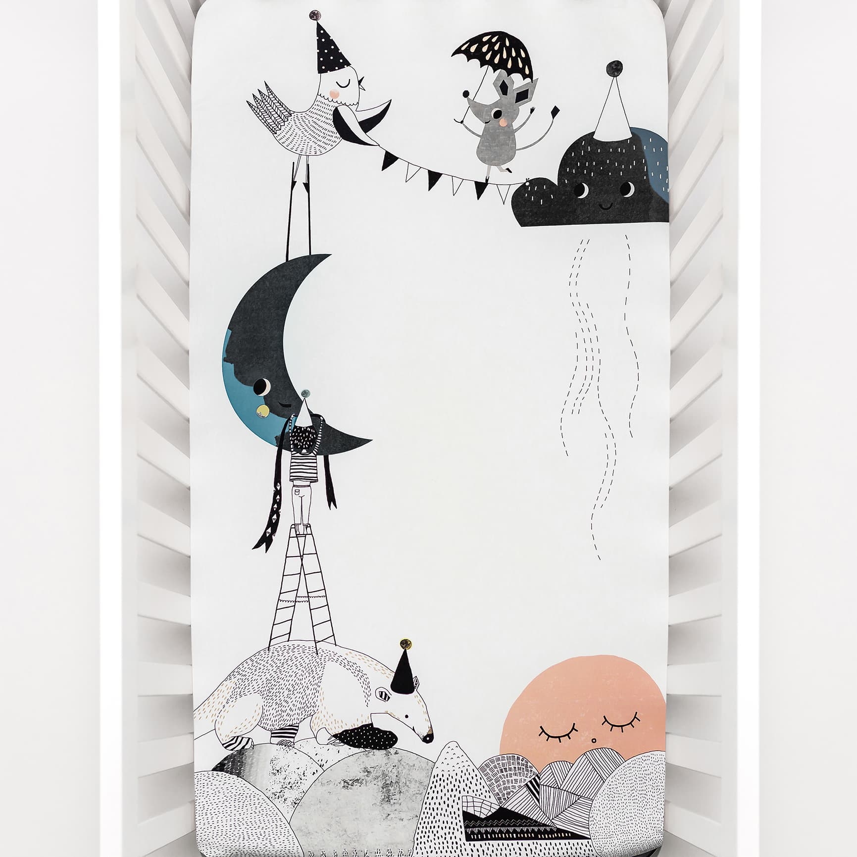 The Moon's Birthday Standard Size Crib Sheet