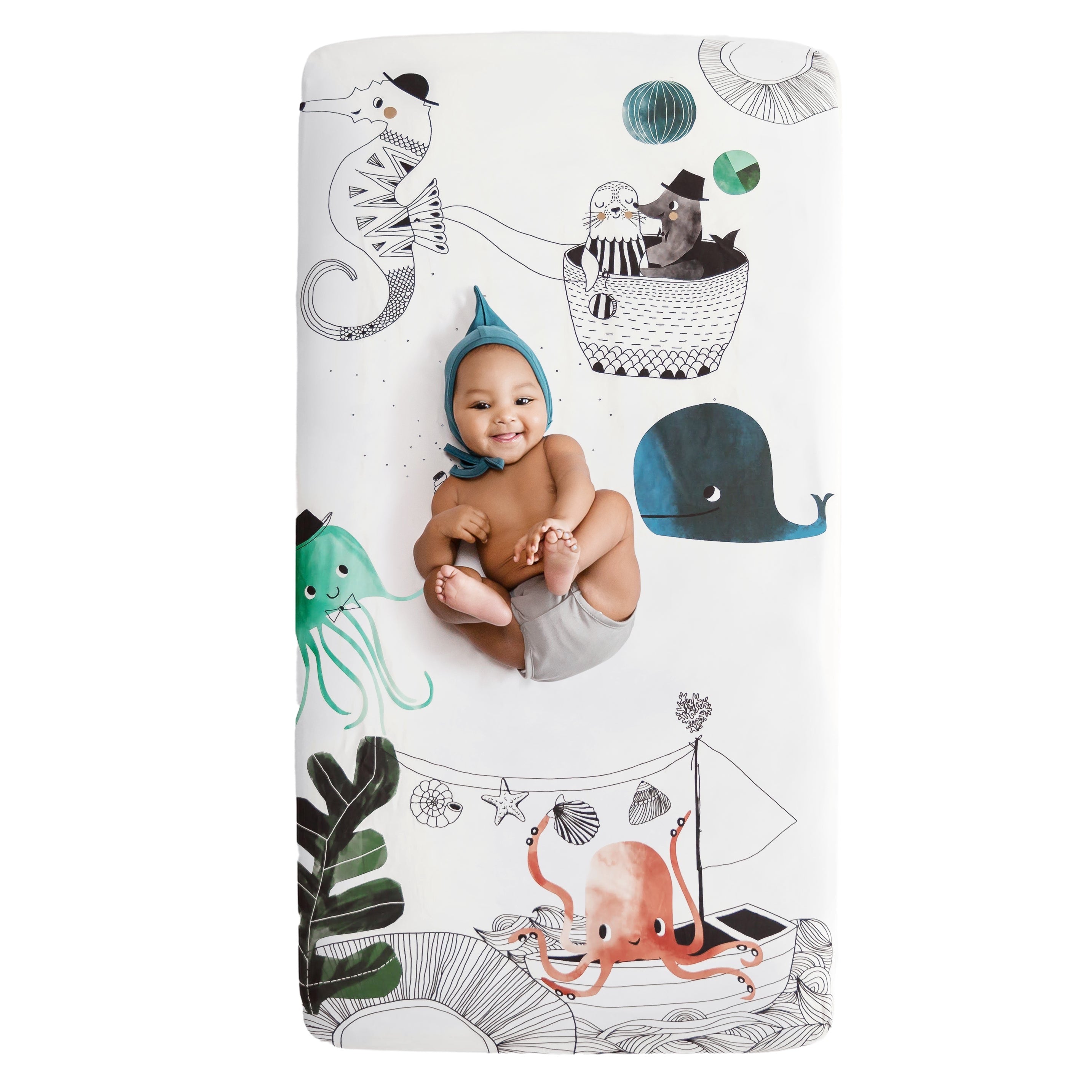 Underwater Love Standard Size Crib Sheet