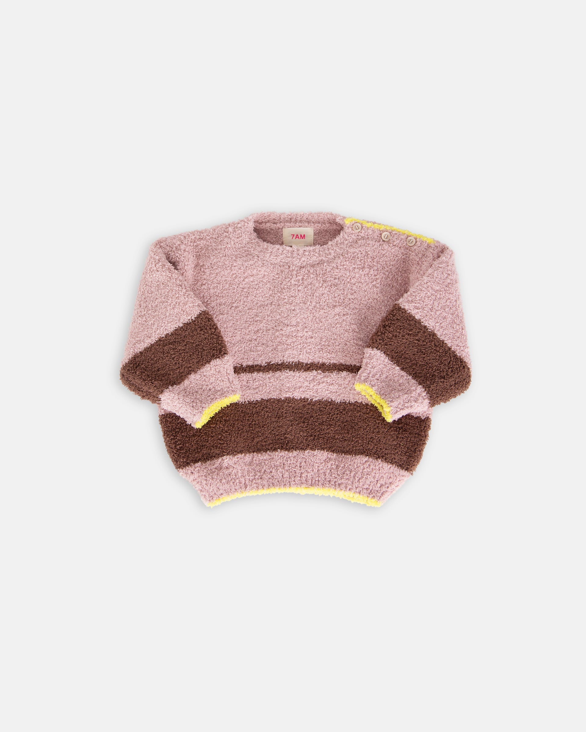 Boxy Striped Sweater - Fuzzy