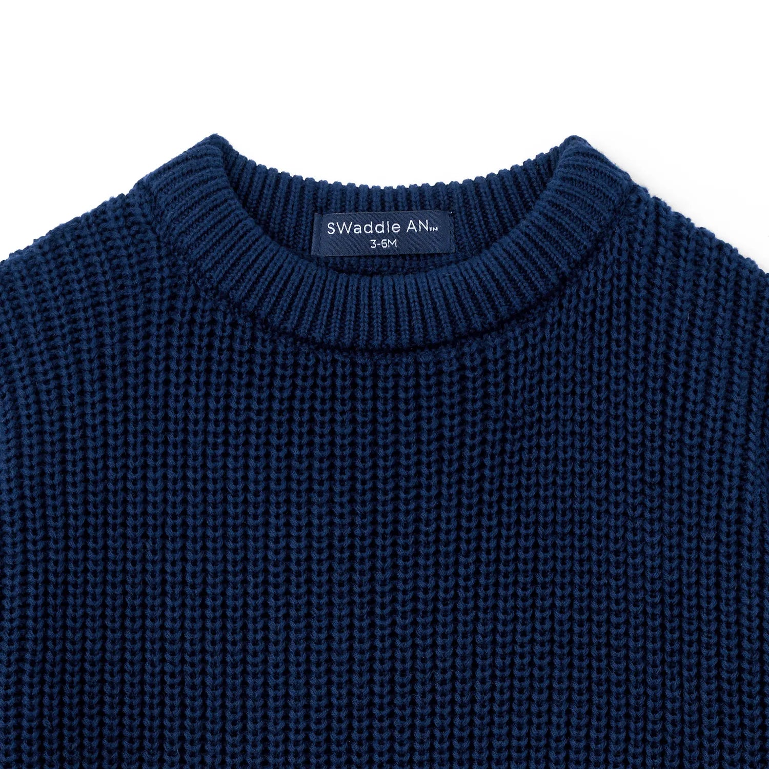 Classic Chunky Knit Baby Romper In Navy