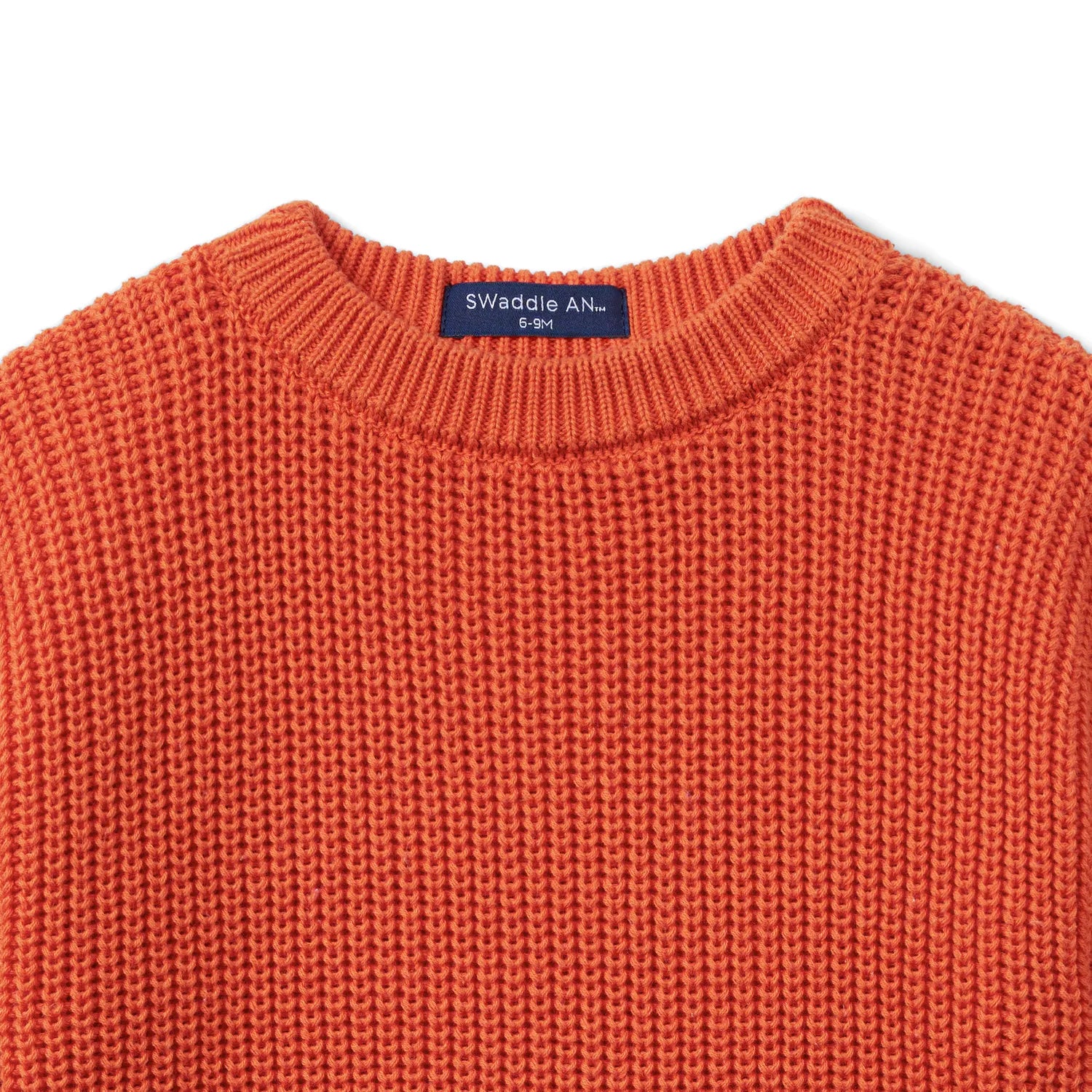 Classic Chunky Knit Baby Romper In Orange Rust