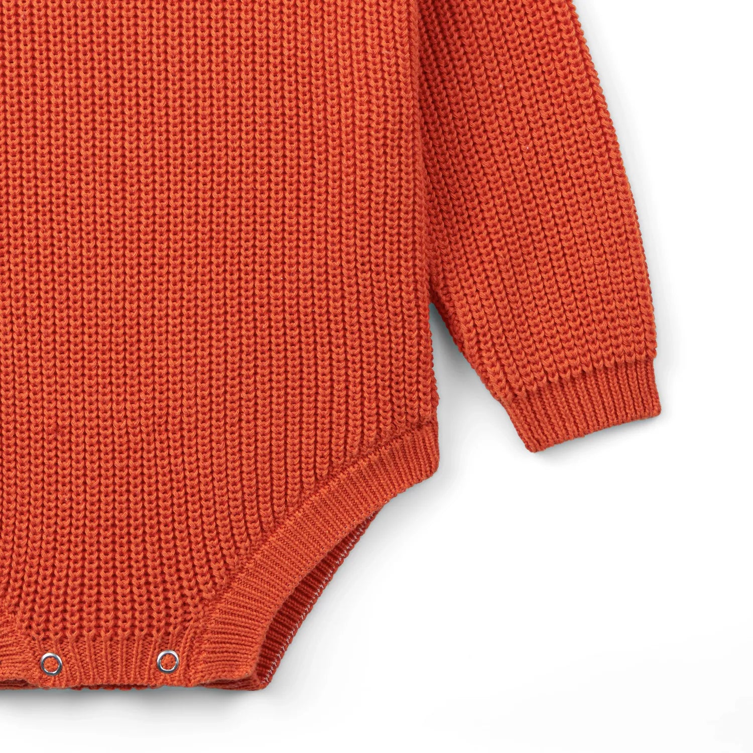 Classic Chunky Knit Baby Romper In Orange Rust