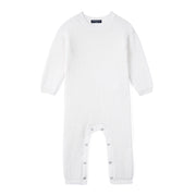 Baby Knit Romper Snap Closure In White