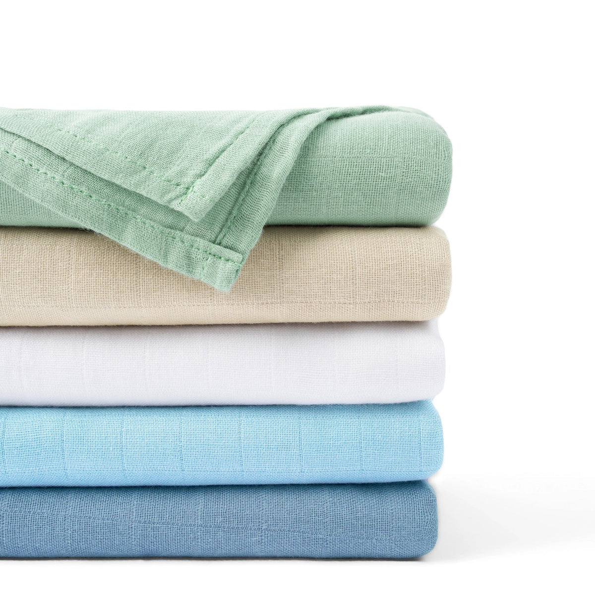 Baby Muslin Swaddle Blanket In Dusty Blue
