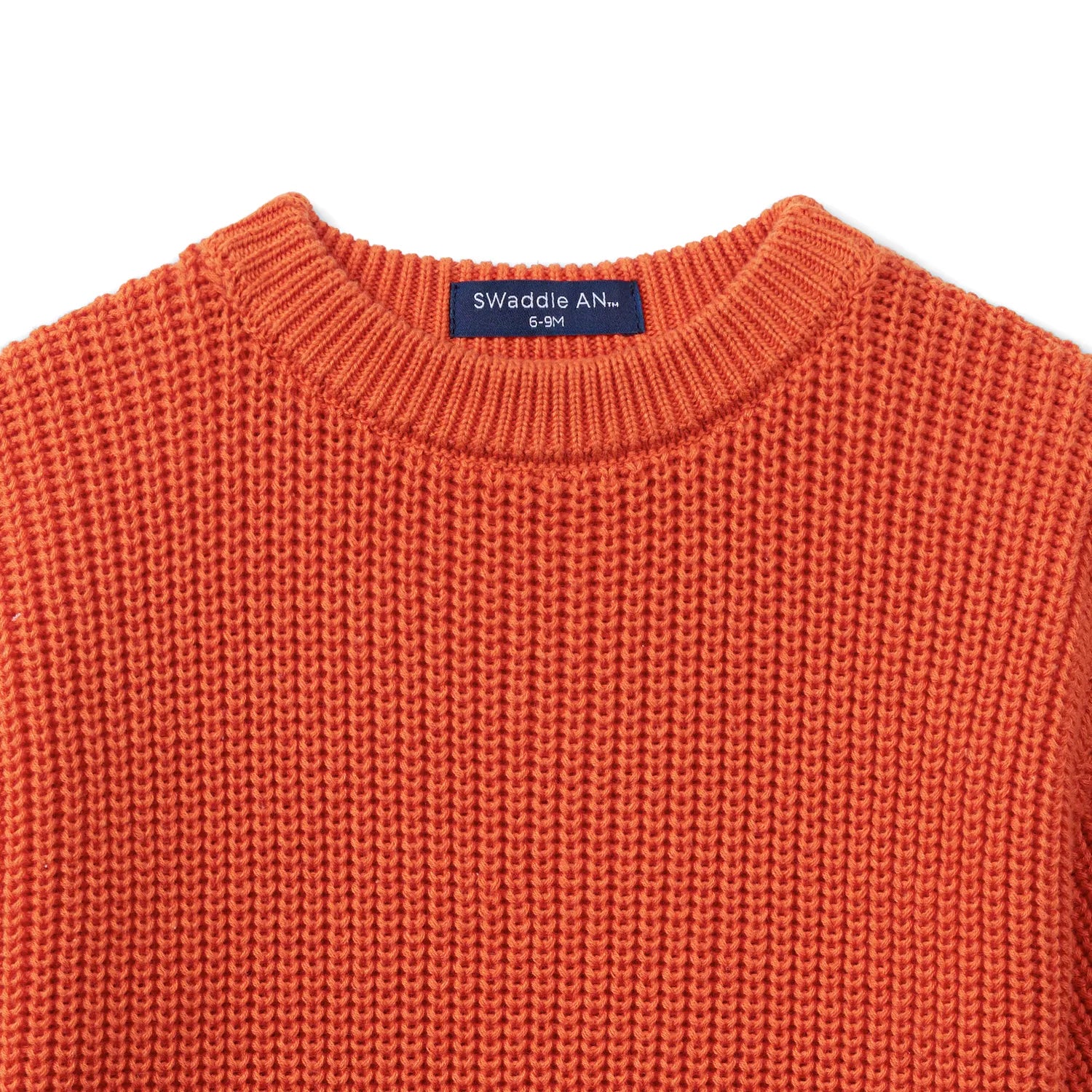 Ruffle Chunky Knit Baby Romper In Orange Rust