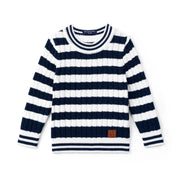 Striped Cable Knit Kids Sweater