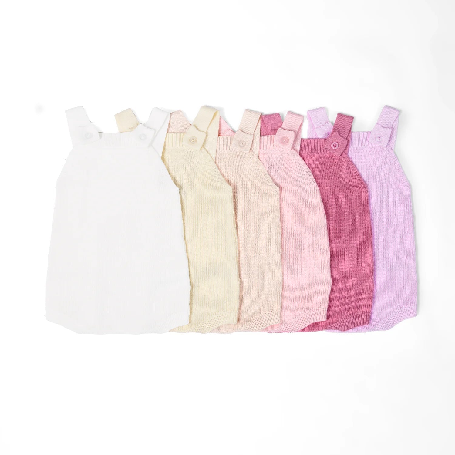 Baby Knit Button Strap Romper In Lilac