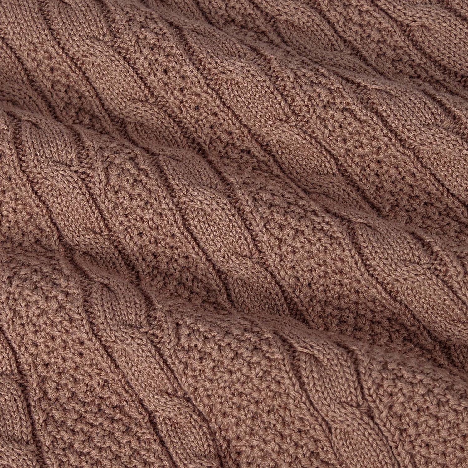 Cable Knit Polo Dress In Mocha