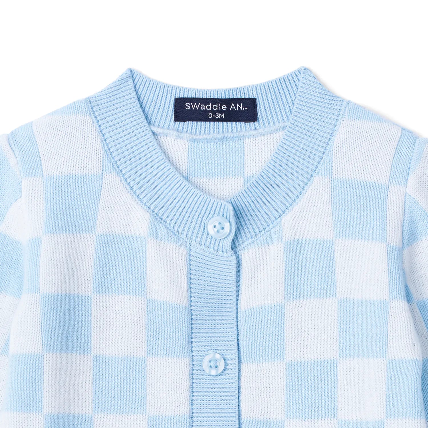 Checker Baby Knit Button Romper