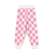 Pink Checker Knit Jogger Pants