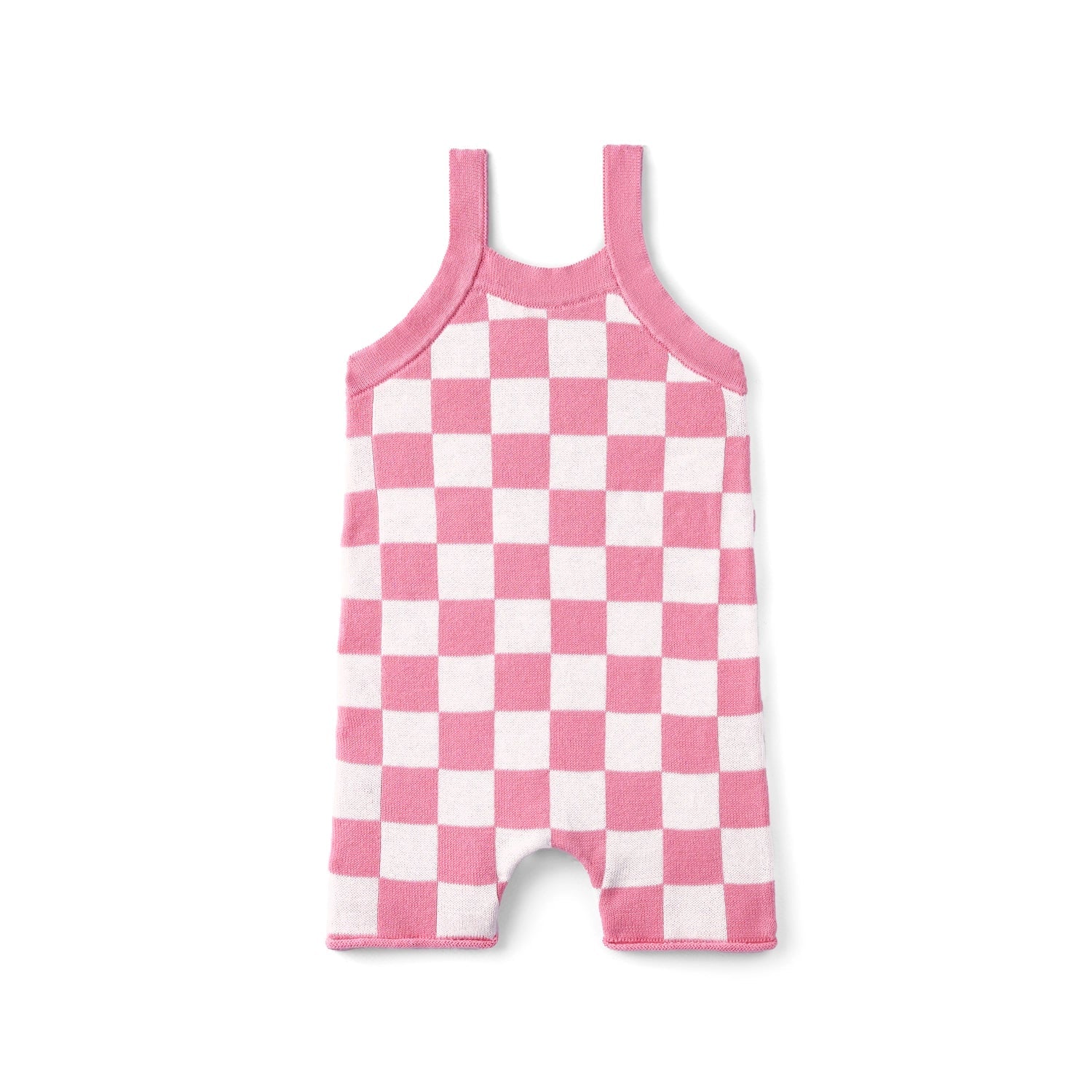Pink Checker Baby Knit Playsuit