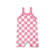Pink Checker Baby Knit Playsuit