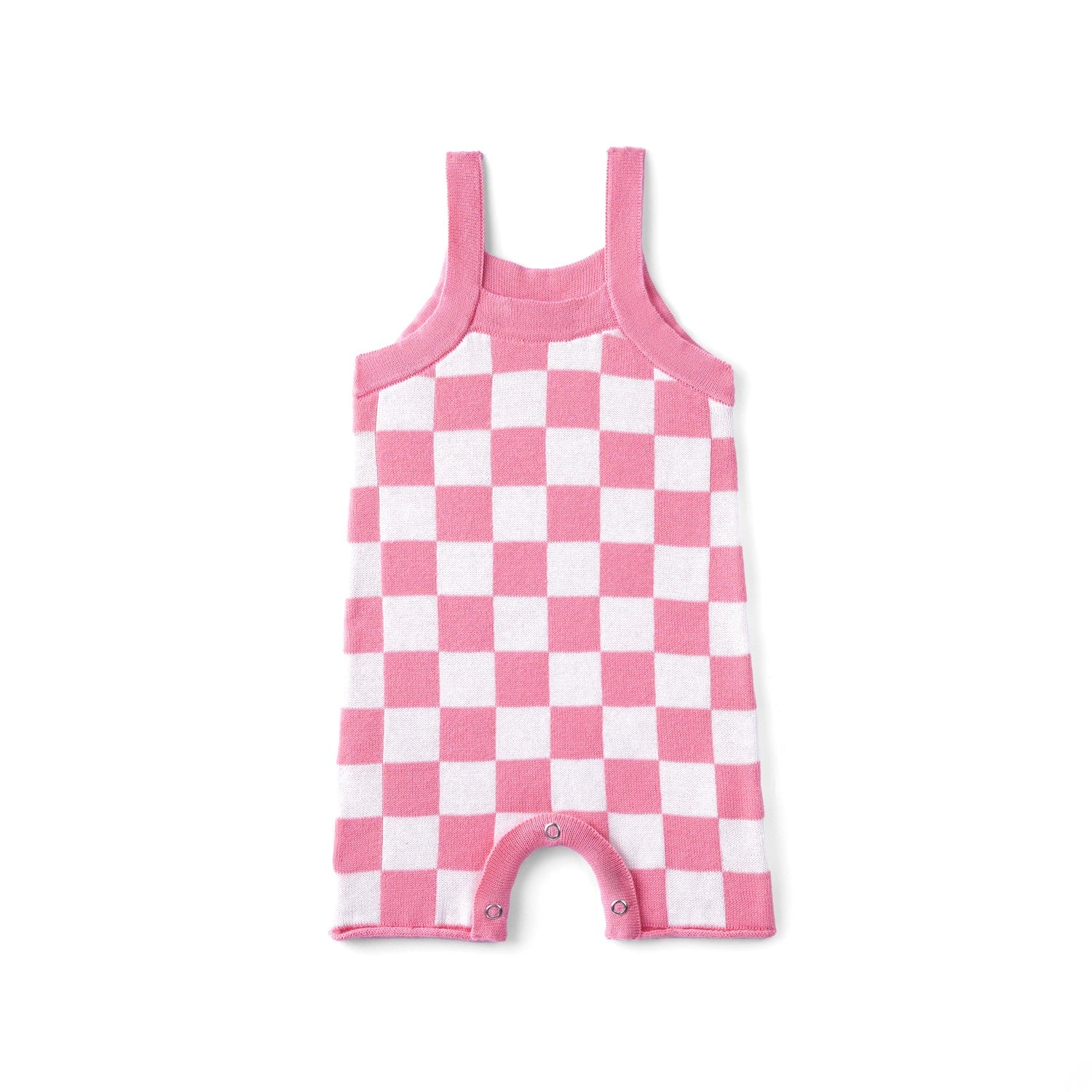 Pink Checker Baby Knit Playsuit