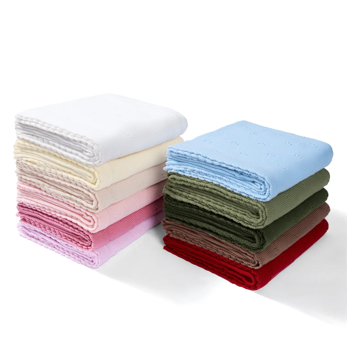 Pointelle Baby Knit Blanket In Beige