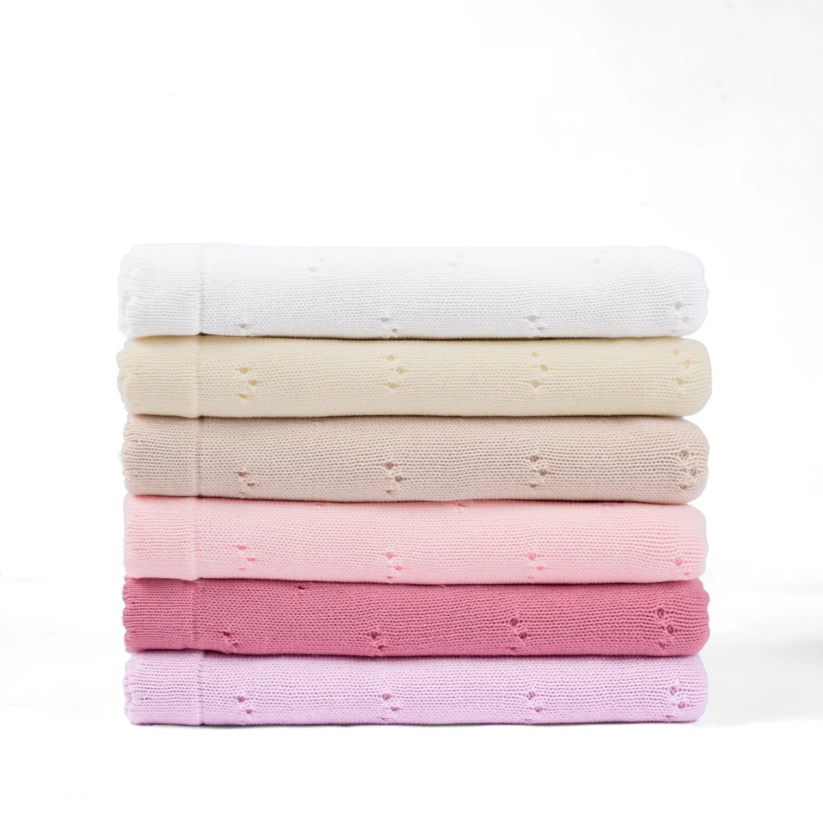 Pointelle Baby Knit Blanket In Rose Pink