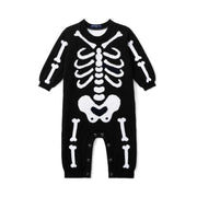 Skeleton Halloween Long Sleeve Knit Baby Romper