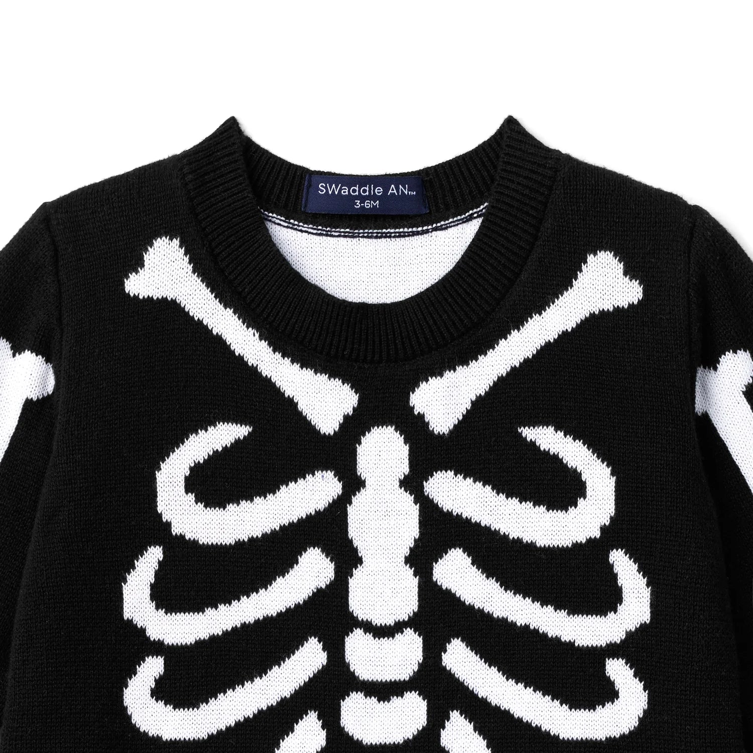 Skeleton Halloween Long Sleeve Knit Baby Romper