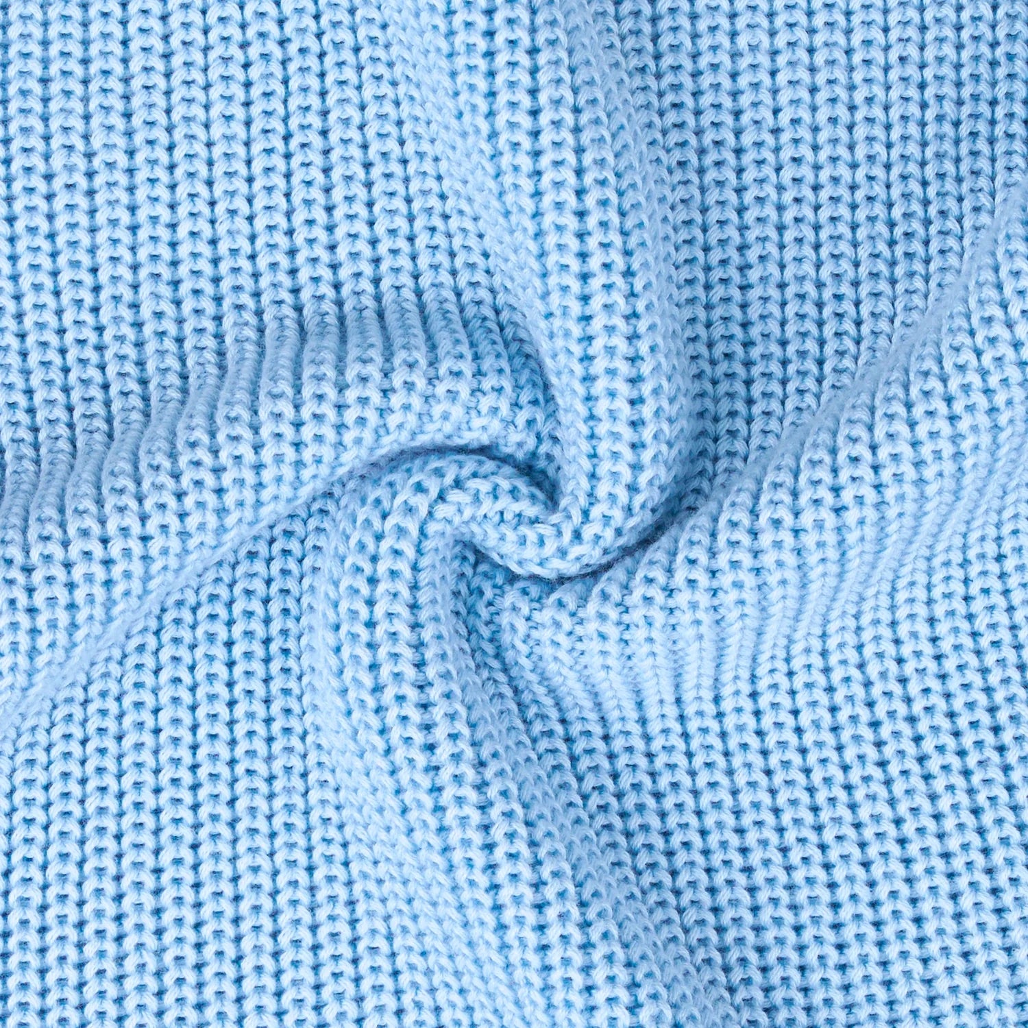 Baby Knit Romper Snap Closure In Baby Blue