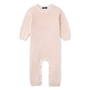 Baby Knit Romper Snap Closure In Beige