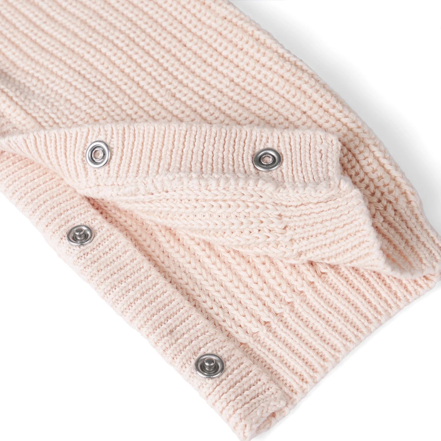 Baby Knit Romper Snap Closure In Beige