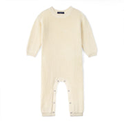 Baby Knit Romper Snap Closure In Cream