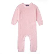 Baby Knit Romper Snap Closure In Pink