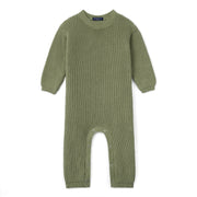 Baby Knit Romper Snap Closure In Sage Green