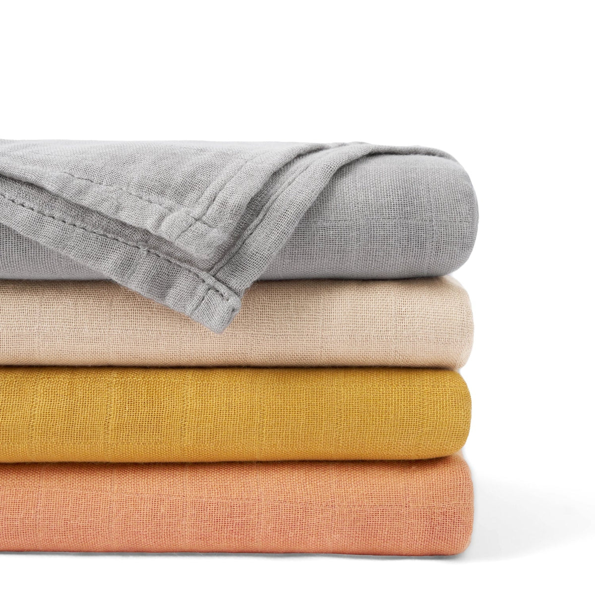 Baby Muslin Swaddle Blanket In Light Grey
