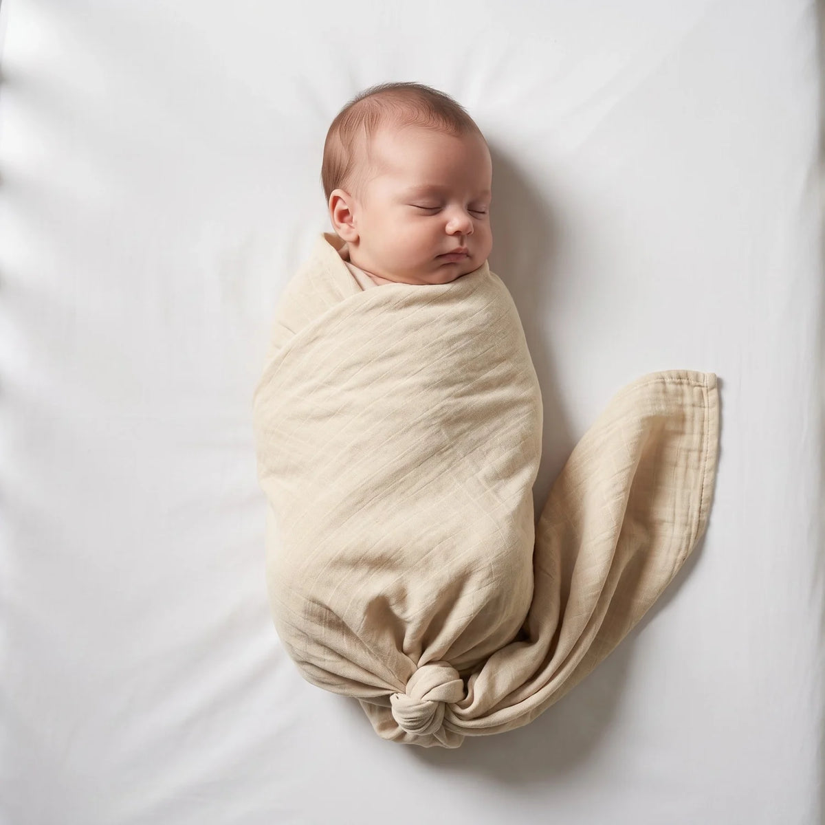 Baby Muslin Swaddle Blanket In Cream