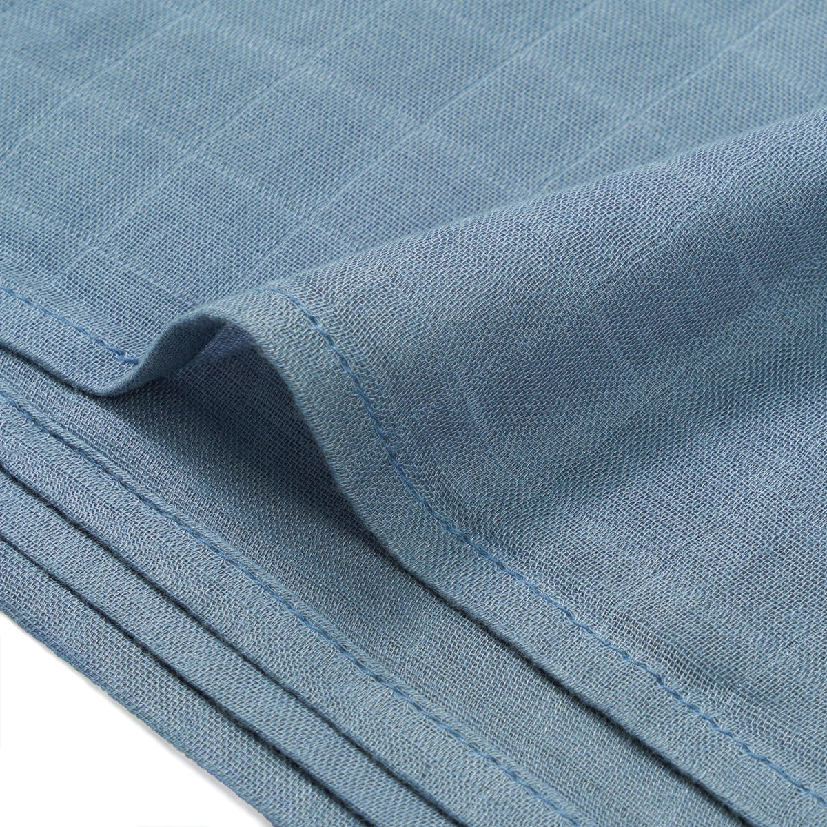 Baby Muslin Swaddle Blanket In Dusty Blue