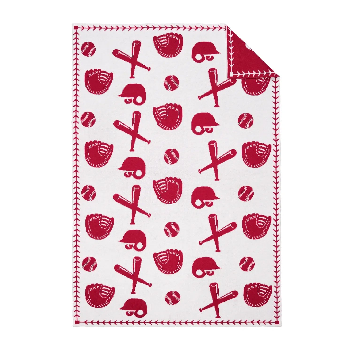Baseball Jacquard Knit Baby Blanket