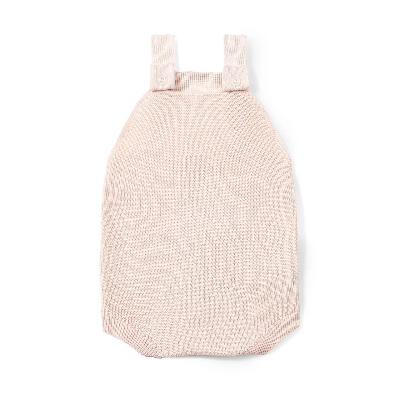 Baby Knit Button Strap Romper In Beige