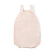Baby Knit Button Strap Romper In Beige