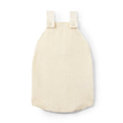 Baby Knit Button Strap Romper In Cream