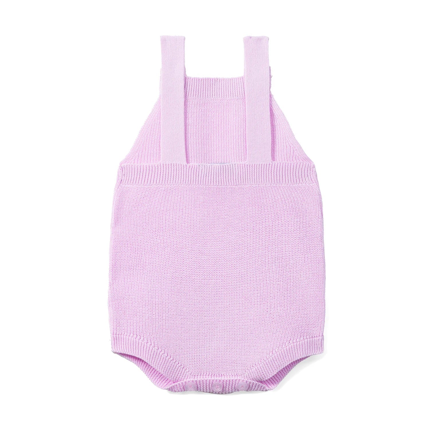 Baby Knit Button Strap Romper In Lilac