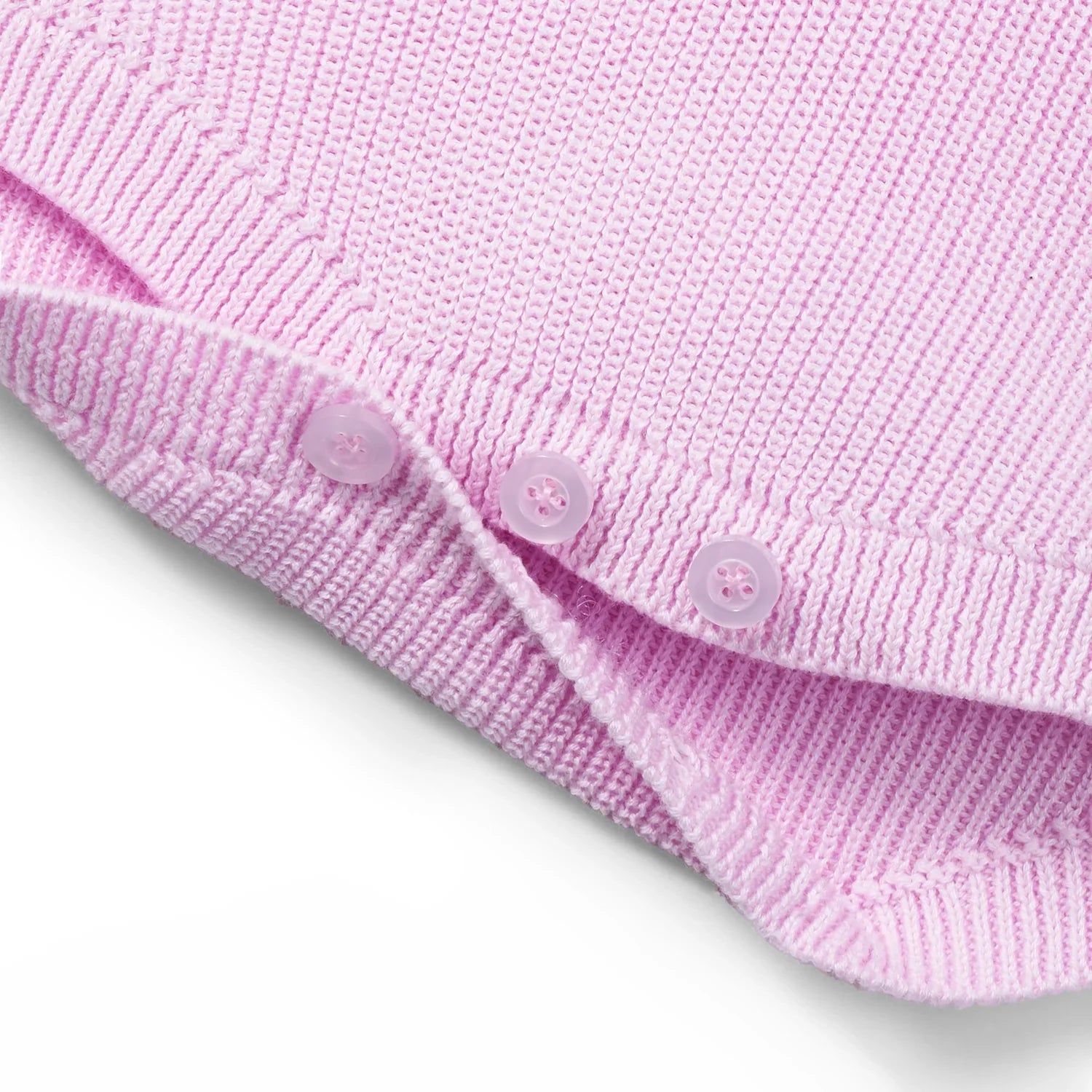 Baby Knit Button Strap Romper In Lilac