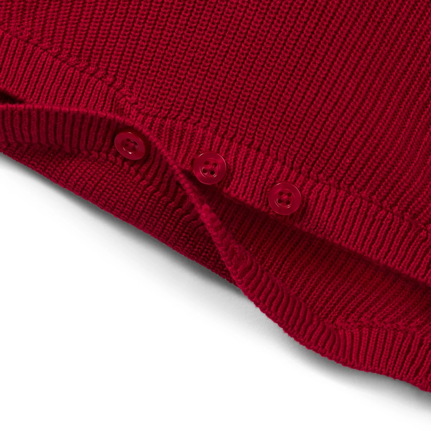 Baby Knit Button Strap Romper In Red Xmas